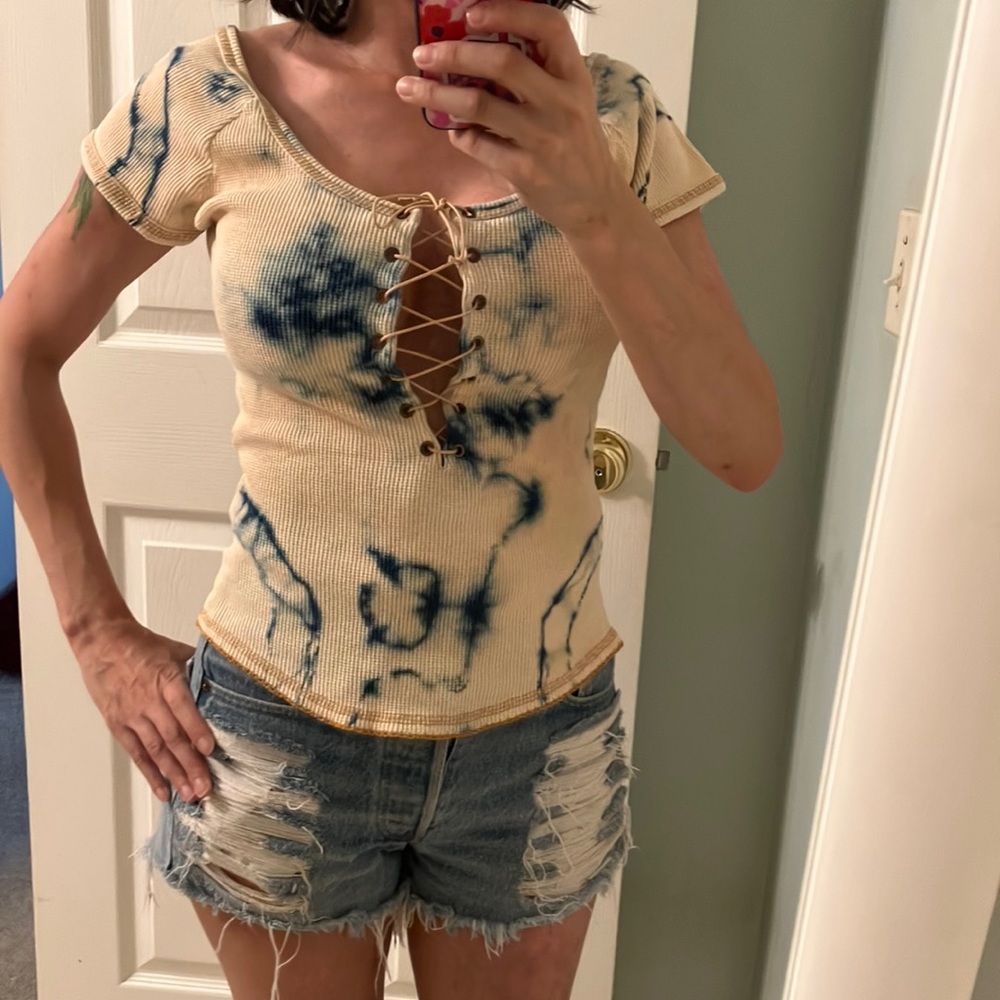 Vintage Guess Top Corset Tie Dye M